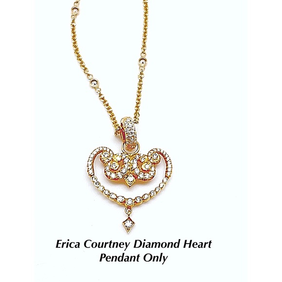 Erica Courtney Diamond Heart Pendant Only 18k, Couture Collection, Preowned, - Picture 1 of 10